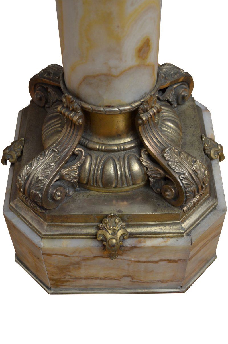 Two Superb Antique Marble Columns - Onyx Pedestals - Image 27